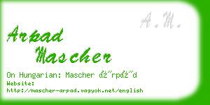 arpad mascher business card